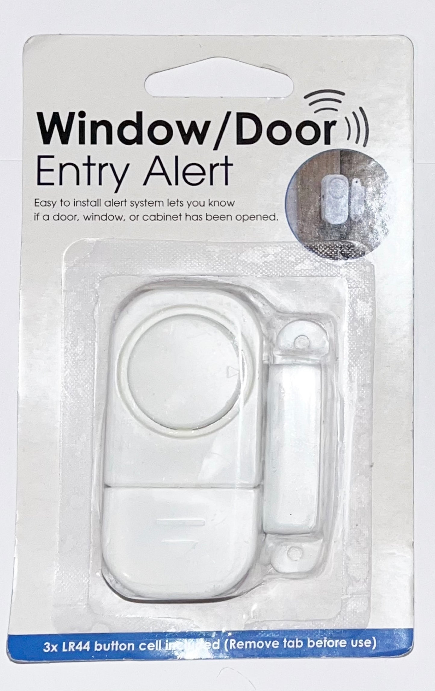 Door & Window Entry Alarm with Included Batteries – Compact Security Solution - Self Adhesive Pad