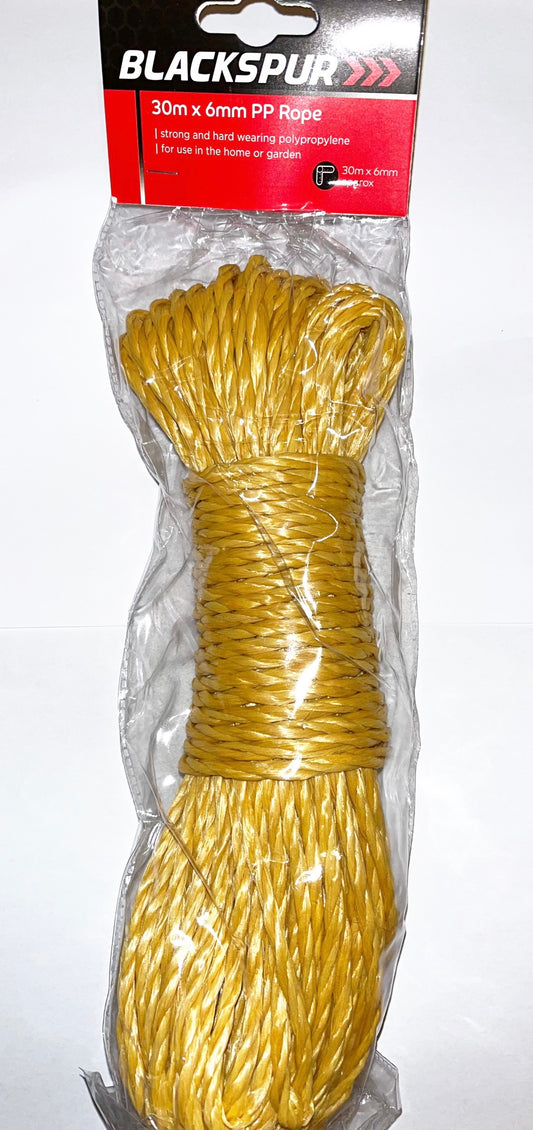 30m Yellow Rope, Strong, Durable & Hard-Wearing– Ideal for Home & Garden Use, Waterproof