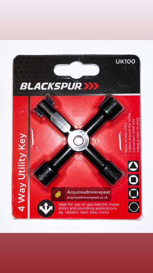 4-in-1 Utility Key - Multi-Purpose Service Cabinet Key for Gas, Electric, Water & HVAC