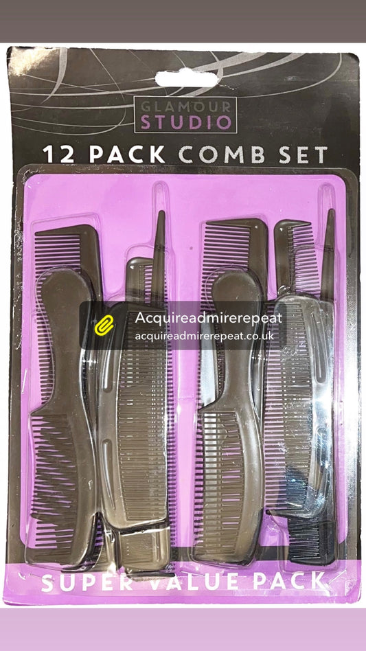 12-Pack Hair Styling Combs – Salon-Grade Combs for Barbers, Stylists & Hairdressers