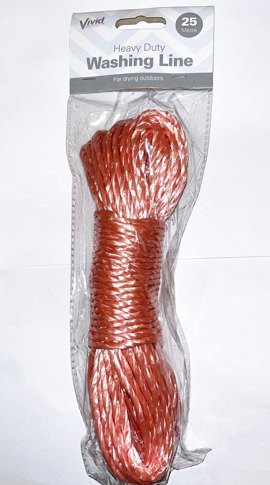 25m Grey Washing Line, Strong, Durable & Hard-Wearing– Ideal for Home & Garden Use, Waterproof