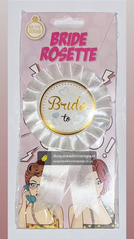 Bride-to-Be Rosette Badge